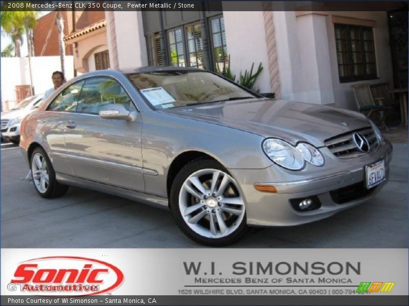 Pewter Metallic / Stone 2008 Mercedes-Benz CLK 350 Coupe