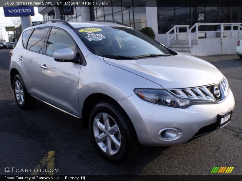 Brilliant Silver Metallic / Black 2009 Nissan Murano S AWD