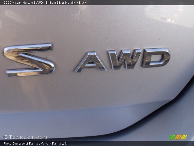 Brilliant Silver Metallic / Black 2009 Nissan Murano S AWD