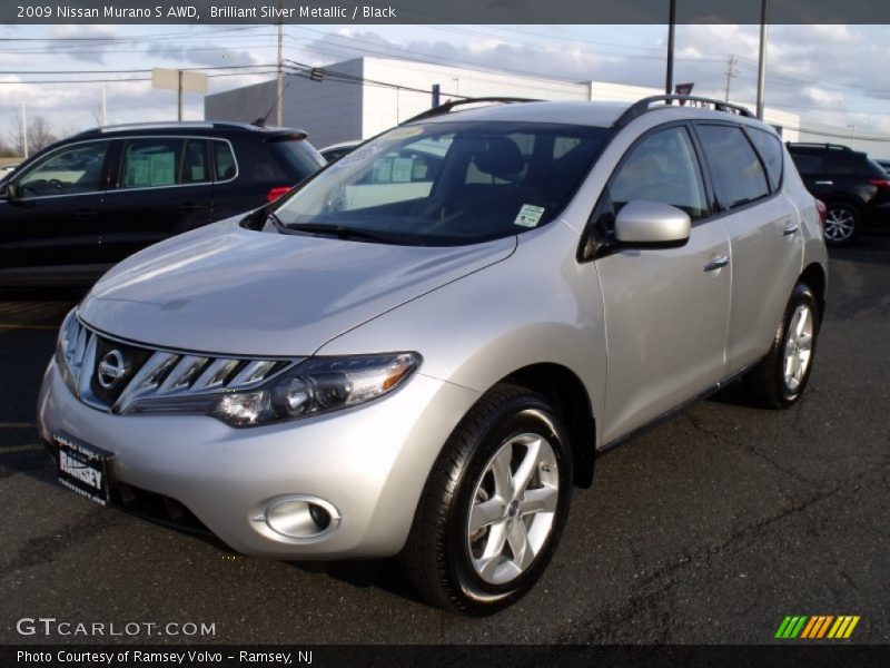 Brilliant Silver Metallic / Black 2009 Nissan Murano S AWD