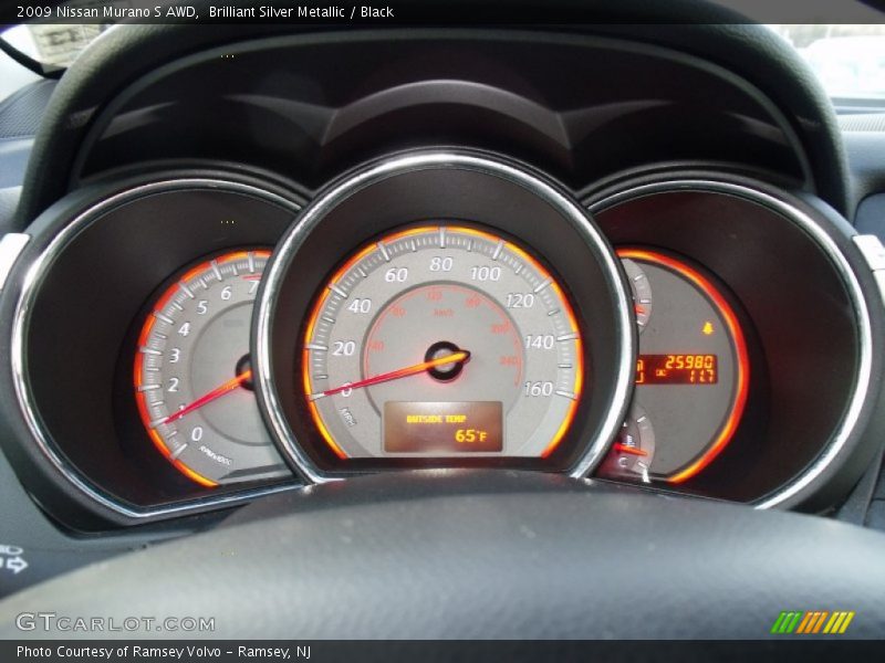 Brilliant Silver Metallic / Black 2009 Nissan Murano S AWD