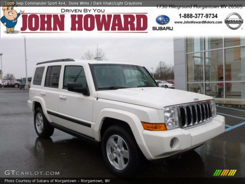 Stone White / Dark Khaki/Light Graystone 2008 Jeep Commander Sport 4x4