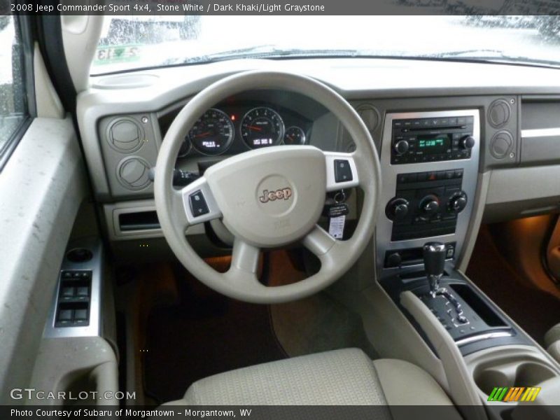 Stone White / Dark Khaki/Light Graystone 2008 Jeep Commander Sport 4x4
