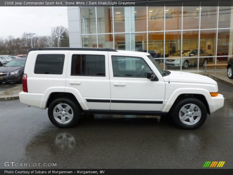 Stone White / Dark Khaki/Light Graystone 2008 Jeep Commander Sport 4x4