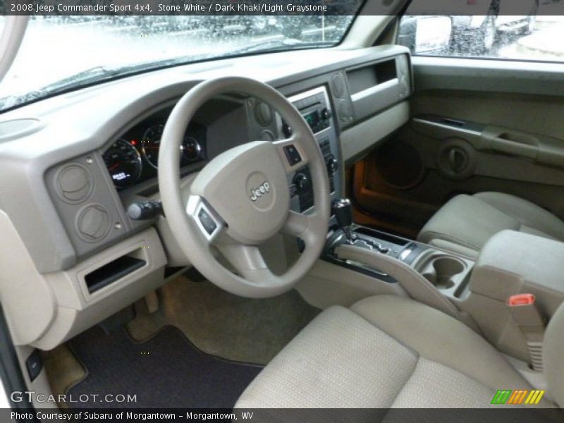 Stone White / Dark Khaki/Light Graystone 2008 Jeep Commander Sport 4x4