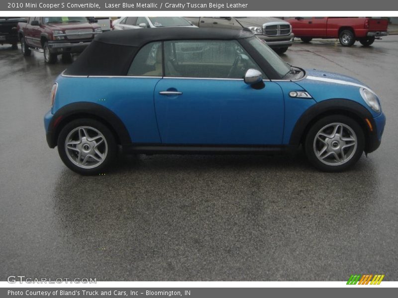 Laser Blue Metallic / Gravity Tuscan Beige Leather 2010 Mini Cooper S Convertible