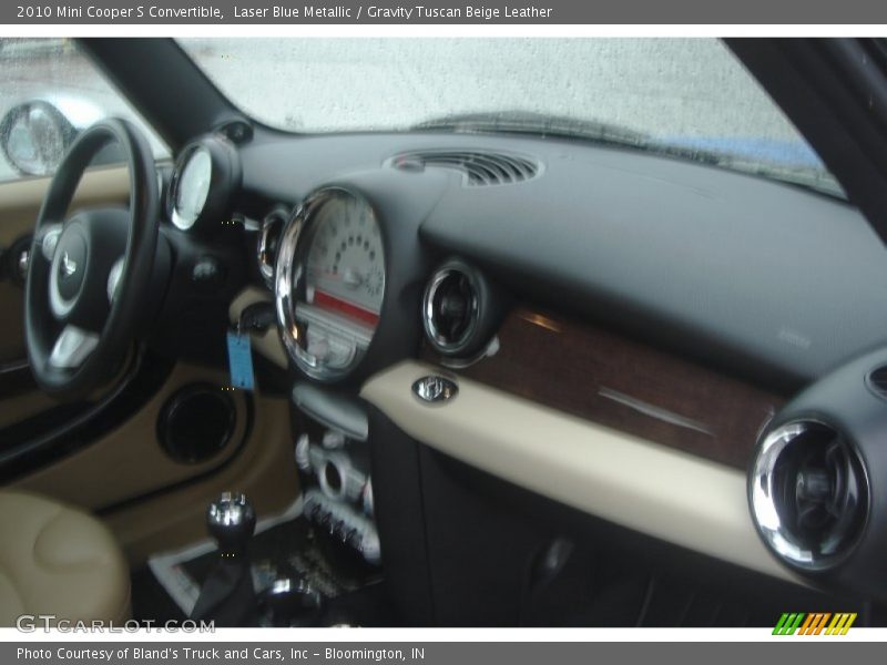 Laser Blue Metallic / Gravity Tuscan Beige Leather 2010 Mini Cooper S Convertible