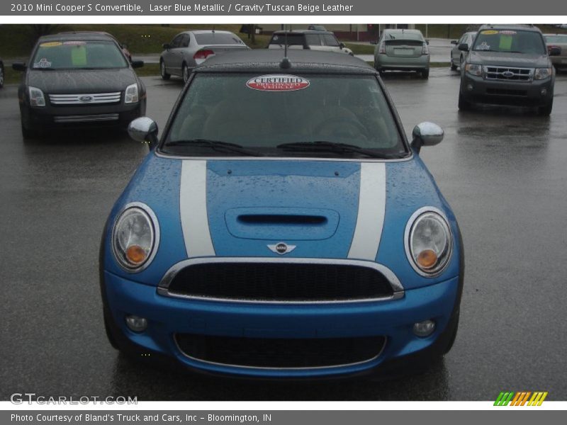 Laser Blue Metallic / Gravity Tuscan Beige Leather 2010 Mini Cooper S Convertible