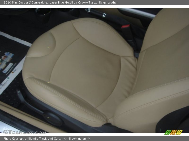 Laser Blue Metallic / Gravity Tuscan Beige Leather 2010 Mini Cooper S Convertible