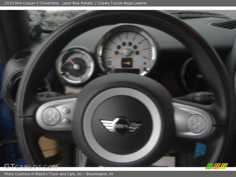 Laser Blue Metallic / Gravity Tuscan Beige Leather 2010 Mini Cooper S Convertible