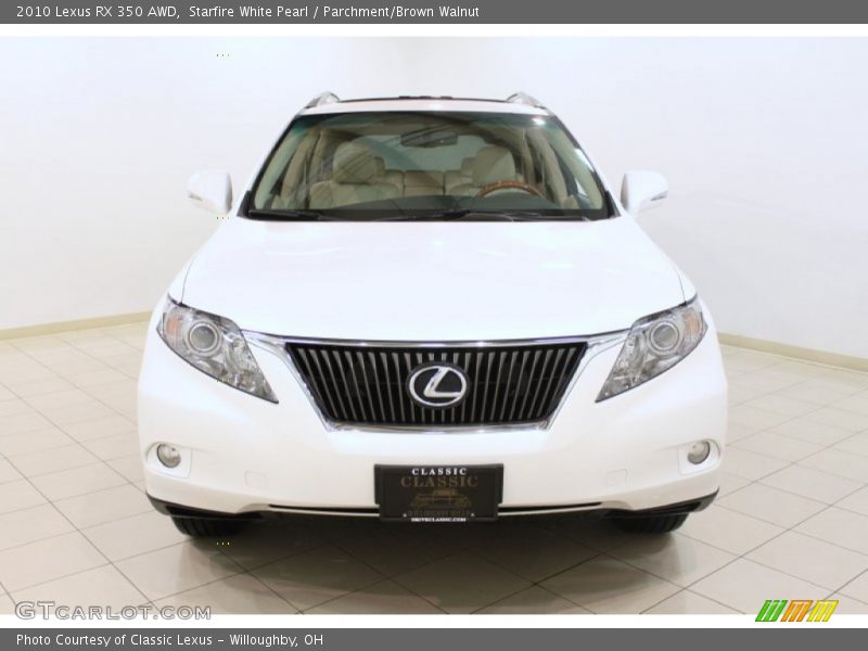 Starfire White Pearl / Parchment/Brown Walnut 2010 Lexus RX 350 AWD