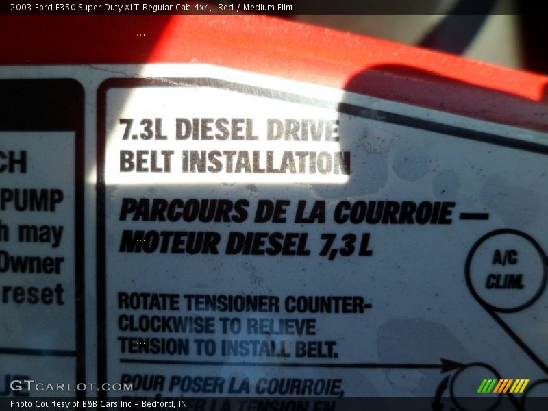 Red / Medium Flint 2003 Ford F350 Super Duty XLT Regular Cab 4x4
