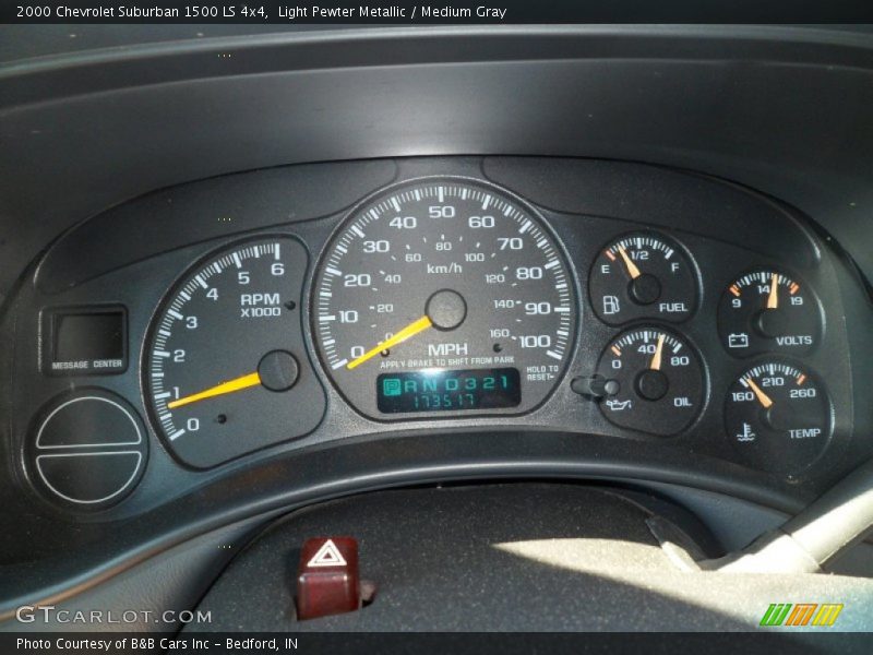Light Pewter Metallic / Medium Gray 2000 Chevrolet Suburban 1500 LS 4x4