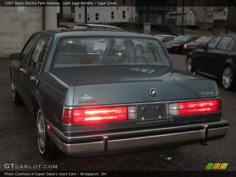 Light Sage Metallic / Sage Green 1987 Buick Electra Park Avenue