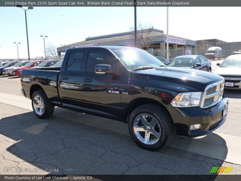 Brilliant Black Crystal Pearl / Dark Slate/Medium Graystone 2009 Dodge Ram 1500 Sport Quad Cab 4x4