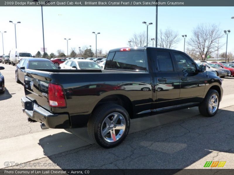 Brilliant Black Crystal Pearl / Dark Slate/Medium Graystone 2009 Dodge Ram 1500 Sport Quad Cab 4x4