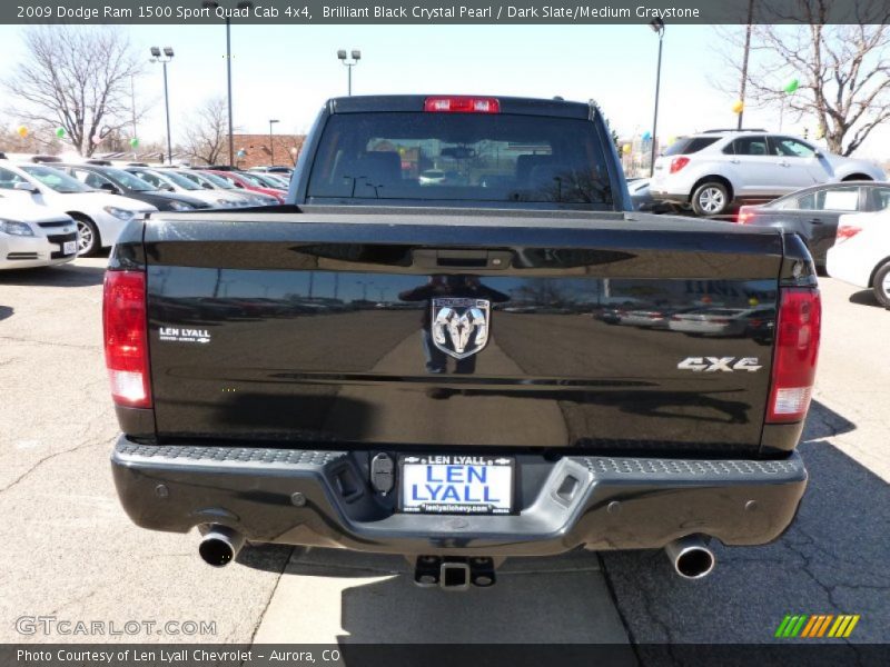 Brilliant Black Crystal Pearl / Dark Slate/Medium Graystone 2009 Dodge Ram 1500 Sport Quad Cab 4x4