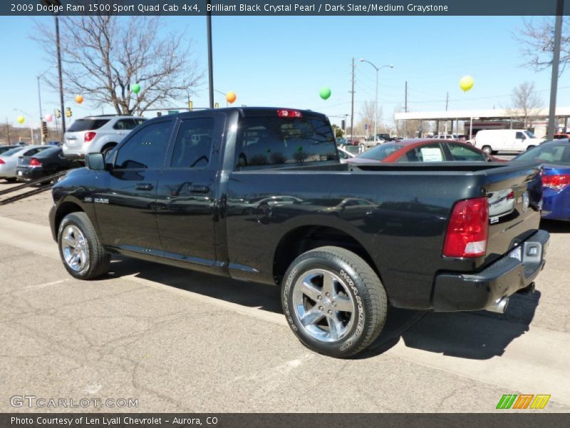 Brilliant Black Crystal Pearl / Dark Slate/Medium Graystone 2009 Dodge Ram 1500 Sport Quad Cab 4x4