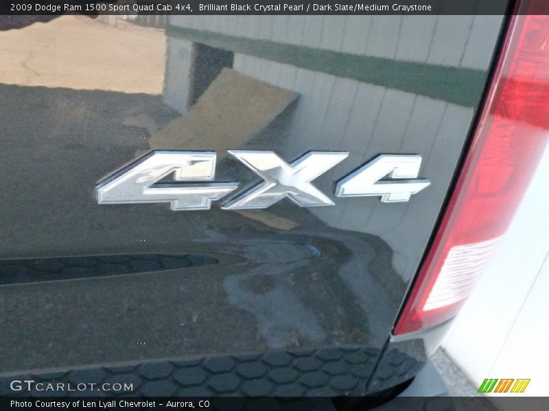 Brilliant Black Crystal Pearl / Dark Slate/Medium Graystone 2009 Dodge Ram 1500 Sport Quad Cab 4x4