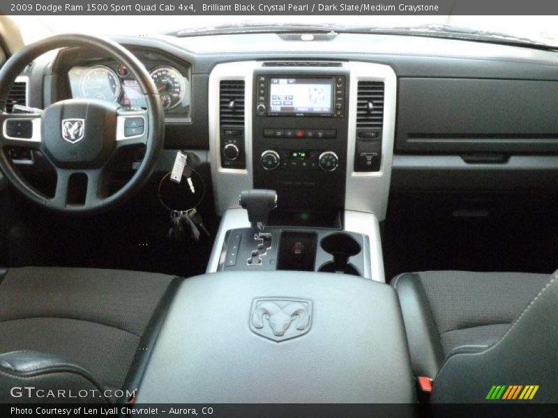 Brilliant Black Crystal Pearl / Dark Slate/Medium Graystone 2009 Dodge Ram 1500 Sport Quad Cab 4x4