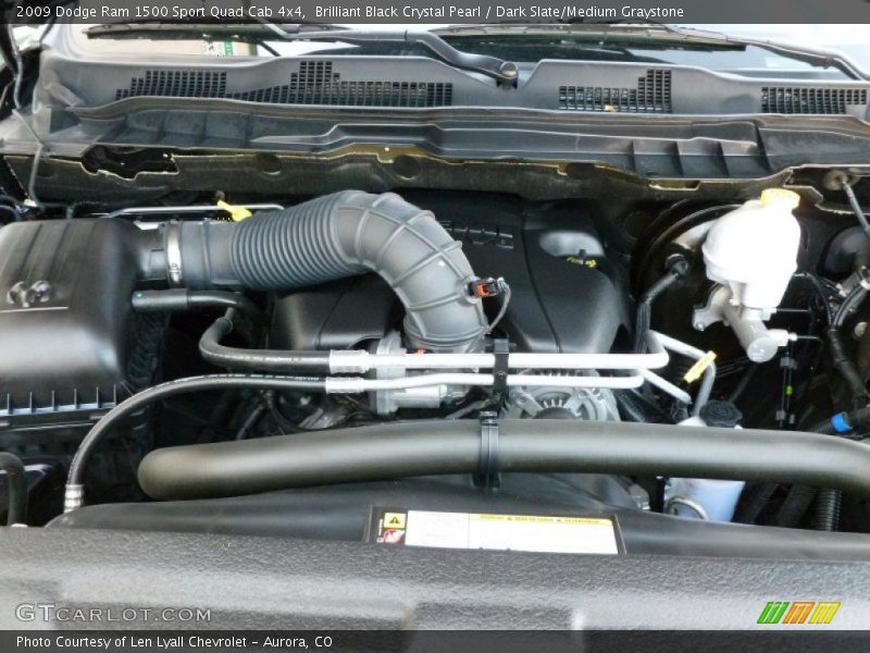 Brilliant Black Crystal Pearl / Dark Slate/Medium Graystone 2009 Dodge Ram 1500 Sport Quad Cab 4x4