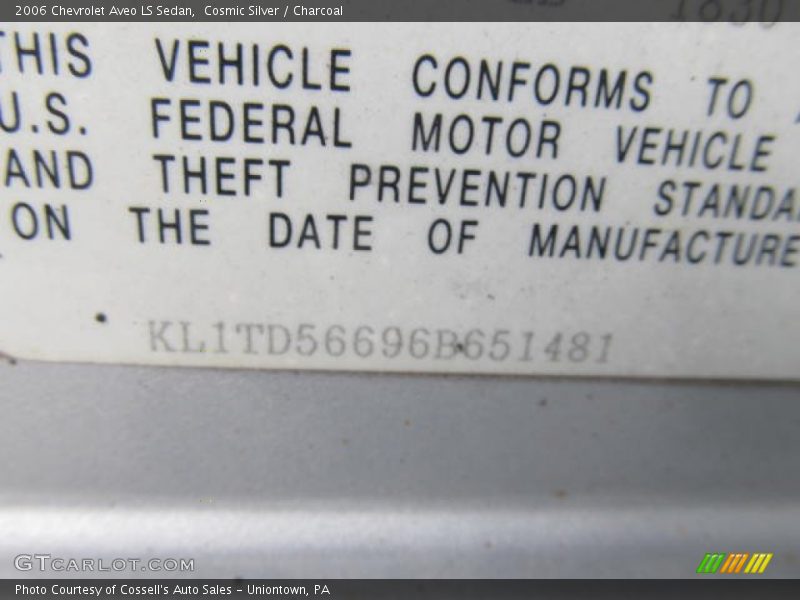 Cosmic Silver / Charcoal 2006 Chevrolet Aveo LS Sedan