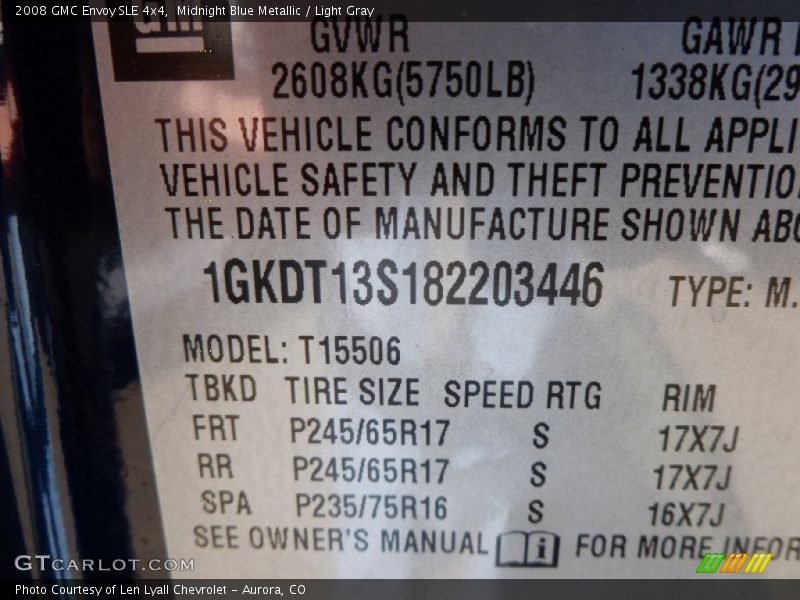 Midnight Blue Metallic / Light Gray 2008 GMC Envoy SLE 4x4