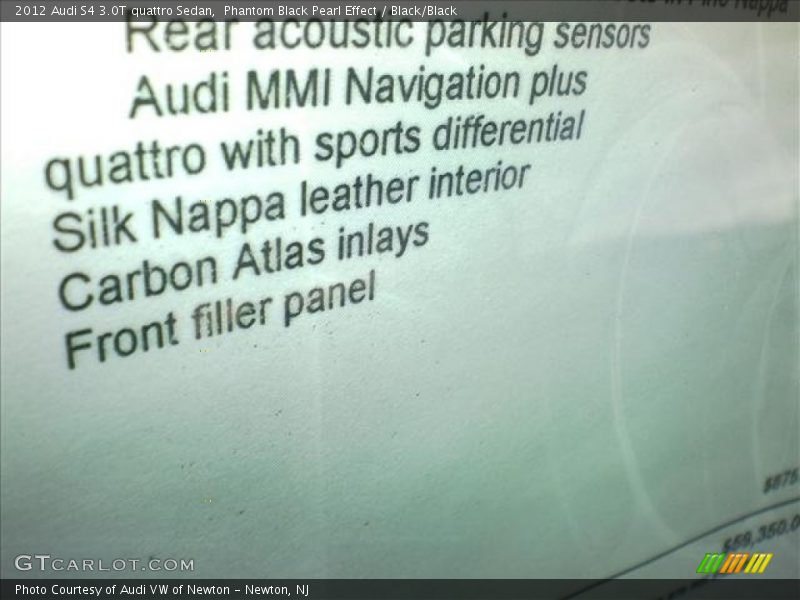 Phantom Black Pearl Effect / Black/Black 2012 Audi S4 3.0T quattro Sedan