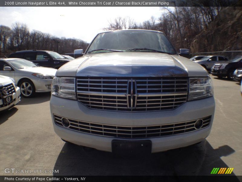 White Chocolate Tri Coat / Charcoal Black/Caramel Piping 2008 Lincoln Navigator L Elite 4x4