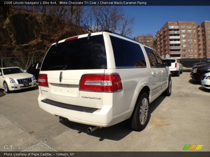 White Chocolate Tri Coat / Charcoal Black/Caramel Piping 2008 Lincoln Navigator L Elite 4x4