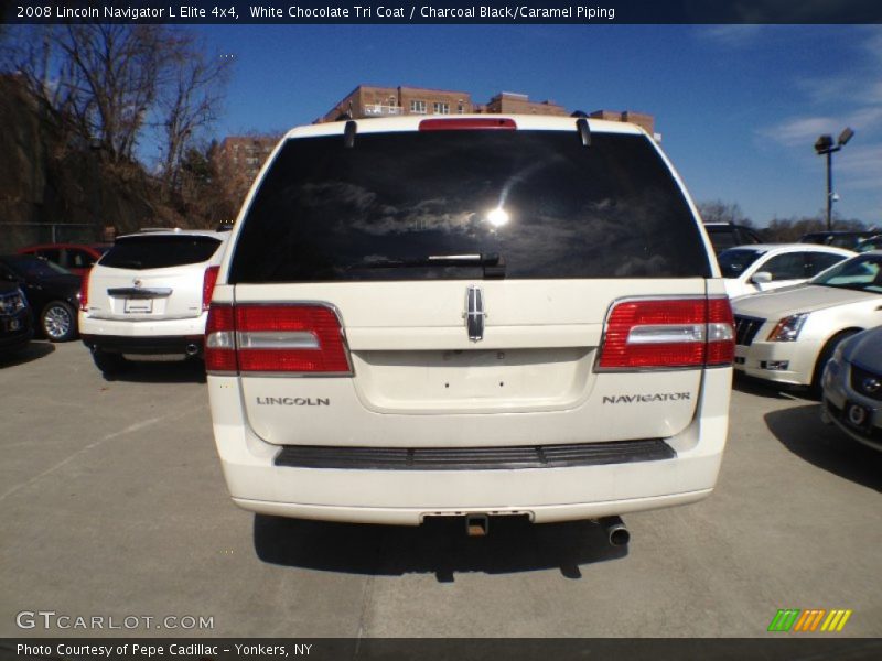 White Chocolate Tri Coat / Charcoal Black/Caramel Piping 2008 Lincoln Navigator L Elite 4x4
