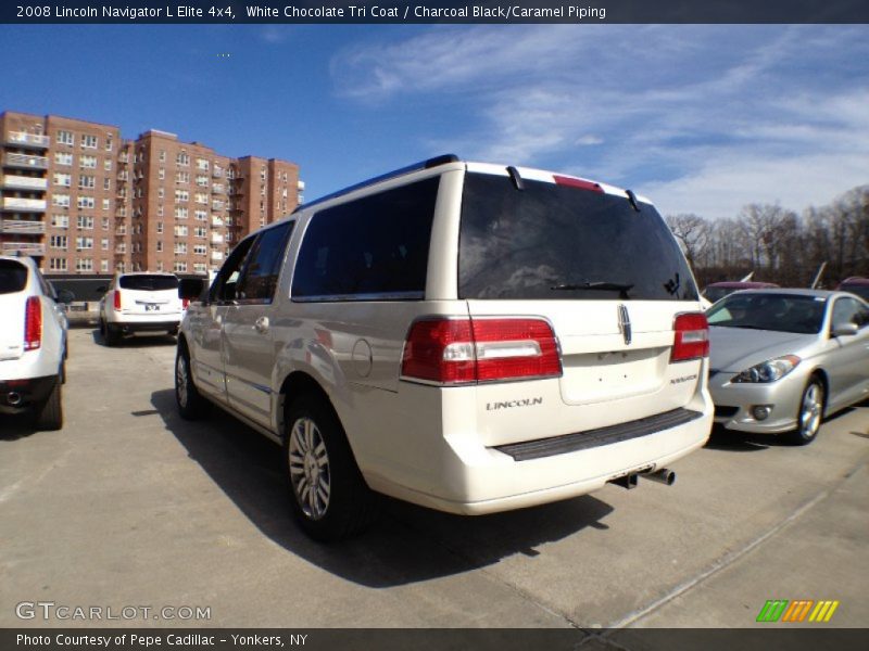 White Chocolate Tri Coat / Charcoal Black/Caramel Piping 2008 Lincoln Navigator L Elite 4x4