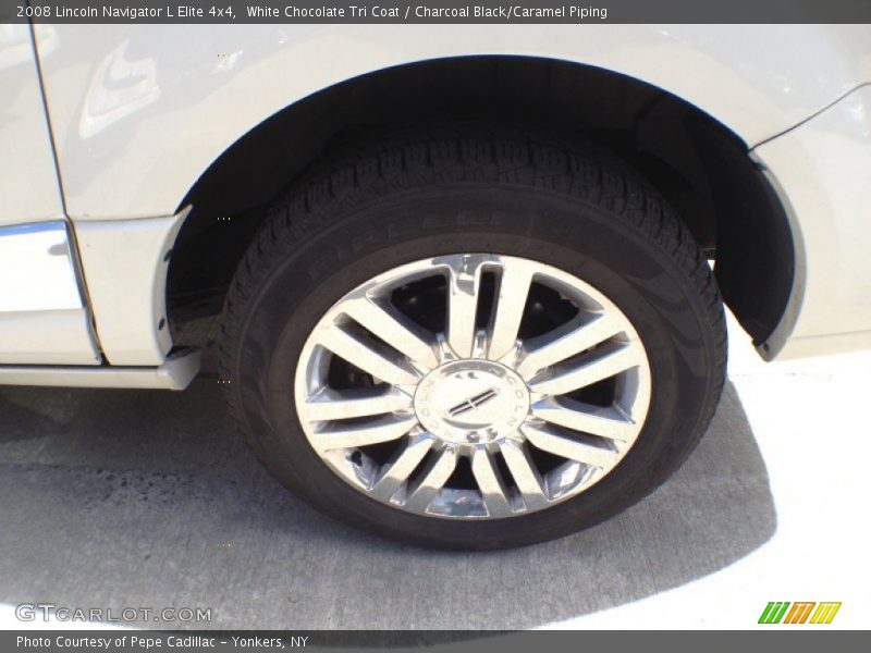 White Chocolate Tri Coat / Charcoal Black/Caramel Piping 2008 Lincoln Navigator L Elite 4x4