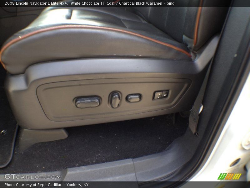 White Chocolate Tri Coat / Charcoal Black/Caramel Piping 2008 Lincoln Navigator L Elite 4x4