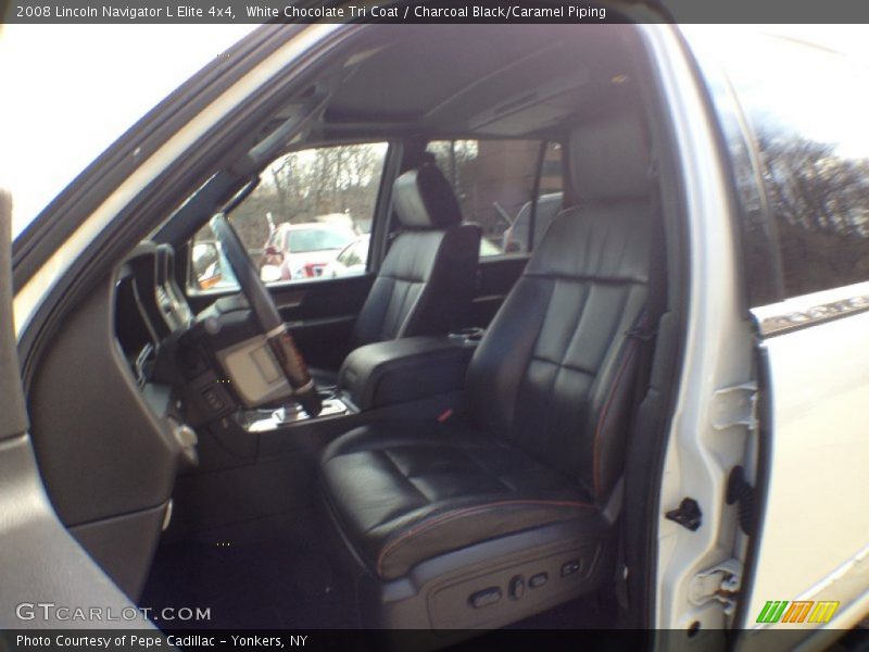 White Chocolate Tri Coat / Charcoal Black/Caramel Piping 2008 Lincoln Navigator L Elite 4x4
