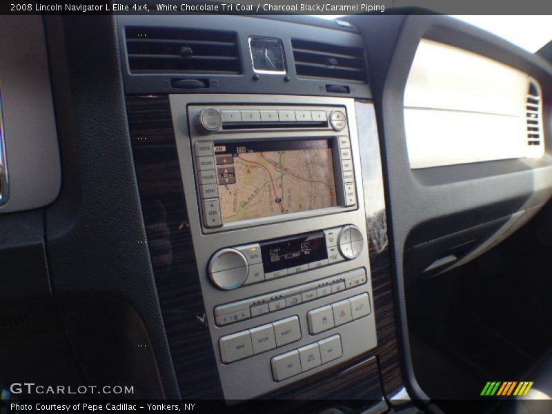 White Chocolate Tri Coat / Charcoal Black/Caramel Piping 2008 Lincoln Navigator L Elite 4x4