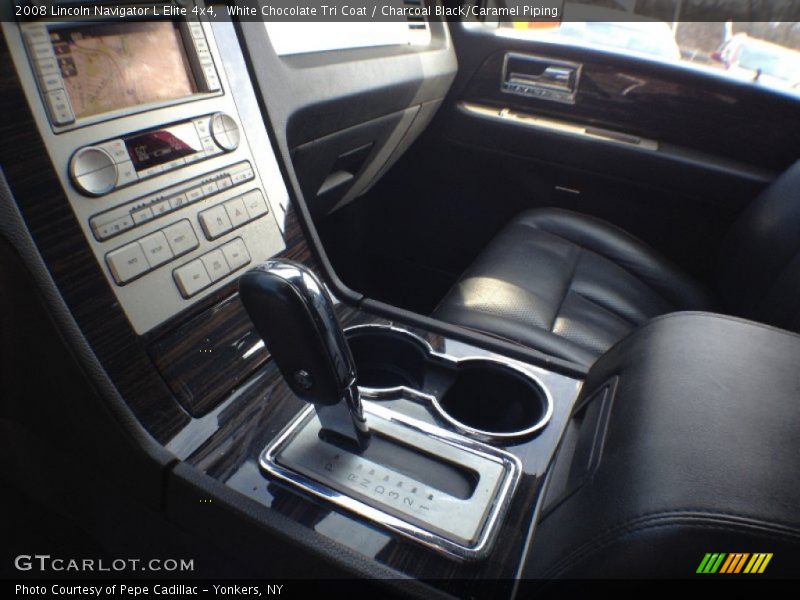 White Chocolate Tri Coat / Charcoal Black/Caramel Piping 2008 Lincoln Navigator L Elite 4x4