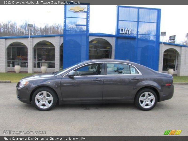 Taupe Gray Metallic / Titanium 2012 Chevrolet Malibu LS