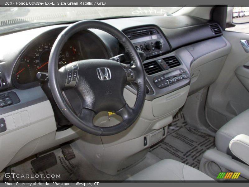 Slate Green Metallic / Gray 2007 Honda Odyssey EX-L