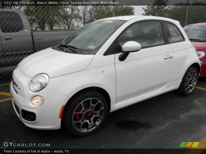 Bianco (White) / Sport Tessuto Nero/Nero (Black/Black) 2012 Fiat 500 Sport