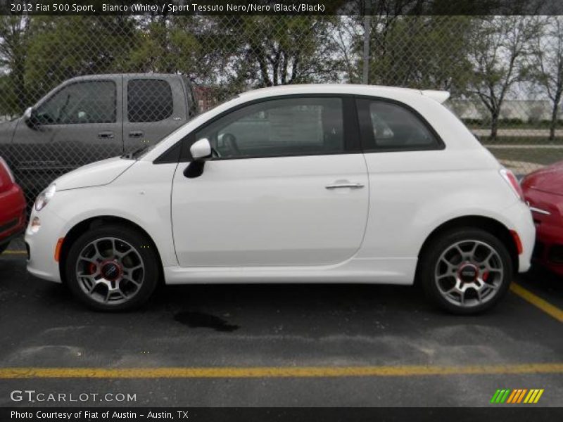 Bianco (White) / Sport Tessuto Nero/Nero (Black/Black) 2012 Fiat 500 Sport