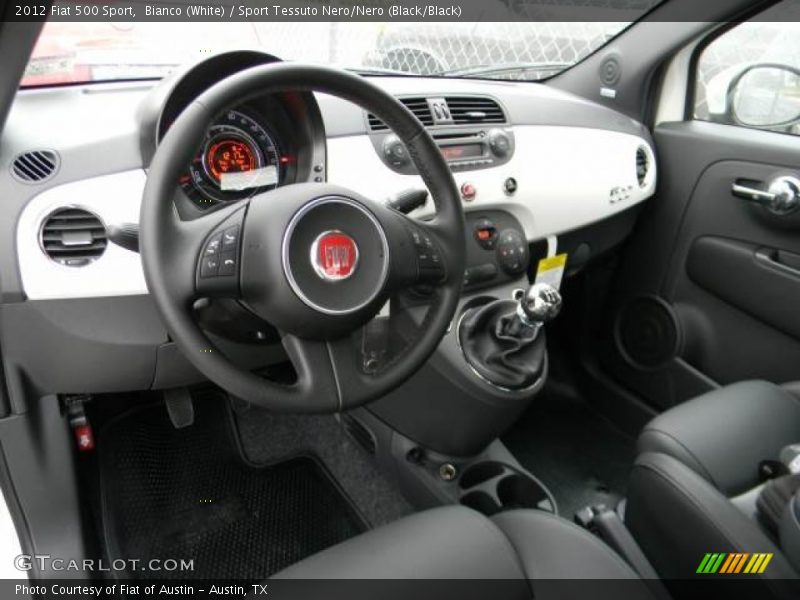 Bianco (White) / Sport Tessuto Nero/Nero (Black/Black) 2012 Fiat 500 Sport