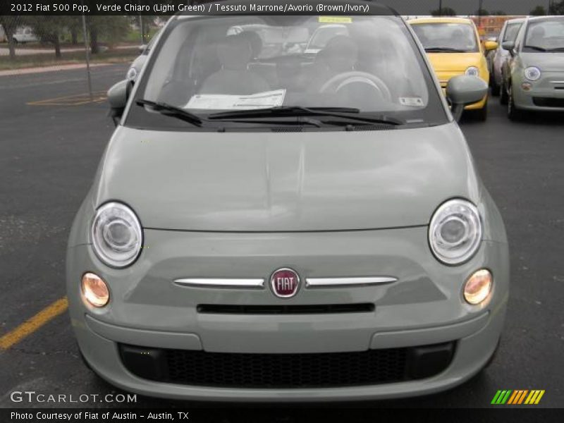 Verde Chiaro (Light Green) / Tessuto Marrone/Avorio (Brown/Ivory) 2012 Fiat 500 Pop