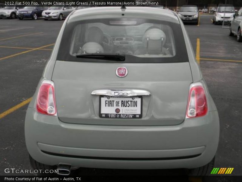 Verde Chiaro (Light Green) / Tessuto Marrone/Avorio (Brown/Ivory) 2012 Fiat 500 Pop