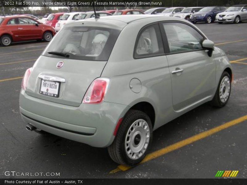 Verde Chiaro (Light Green) / Tessuto Marrone/Avorio (Brown/Ivory) 2012 Fiat 500 Pop