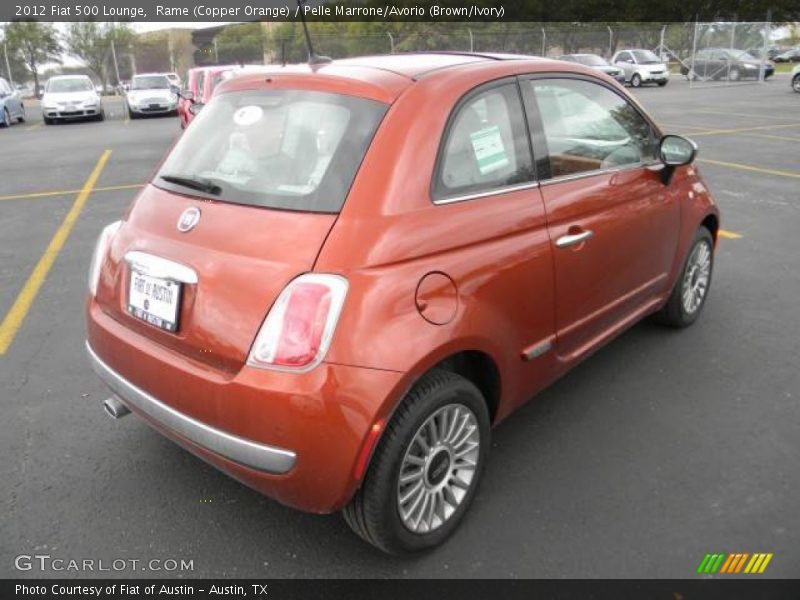 Rame (Copper Orange) / Pelle Marrone/Avorio (Brown/Ivory) 2012 Fiat 500 Lounge