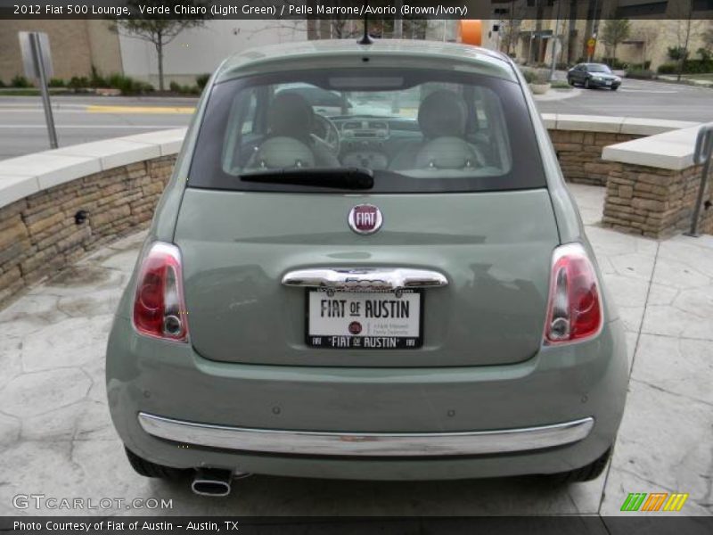 Verde Chiaro (Light Green) / Pelle Marrone/Avorio (Brown/Ivory) 2012 Fiat 500 Lounge