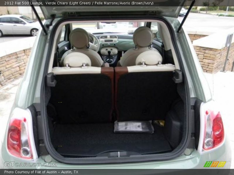 Verde Chiaro (Light Green) / Pelle Marrone/Avorio (Brown/Ivory) 2012 Fiat 500 Lounge