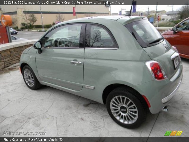 Verde Chiaro (Light Green) / Pelle Marrone/Avorio (Brown/Ivory) 2012 Fiat 500 Lounge