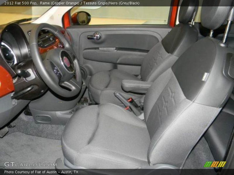 Rame (Copper Orange) / Tessuto Grigio/Nero (Grey/Black) 2012 Fiat 500 Pop